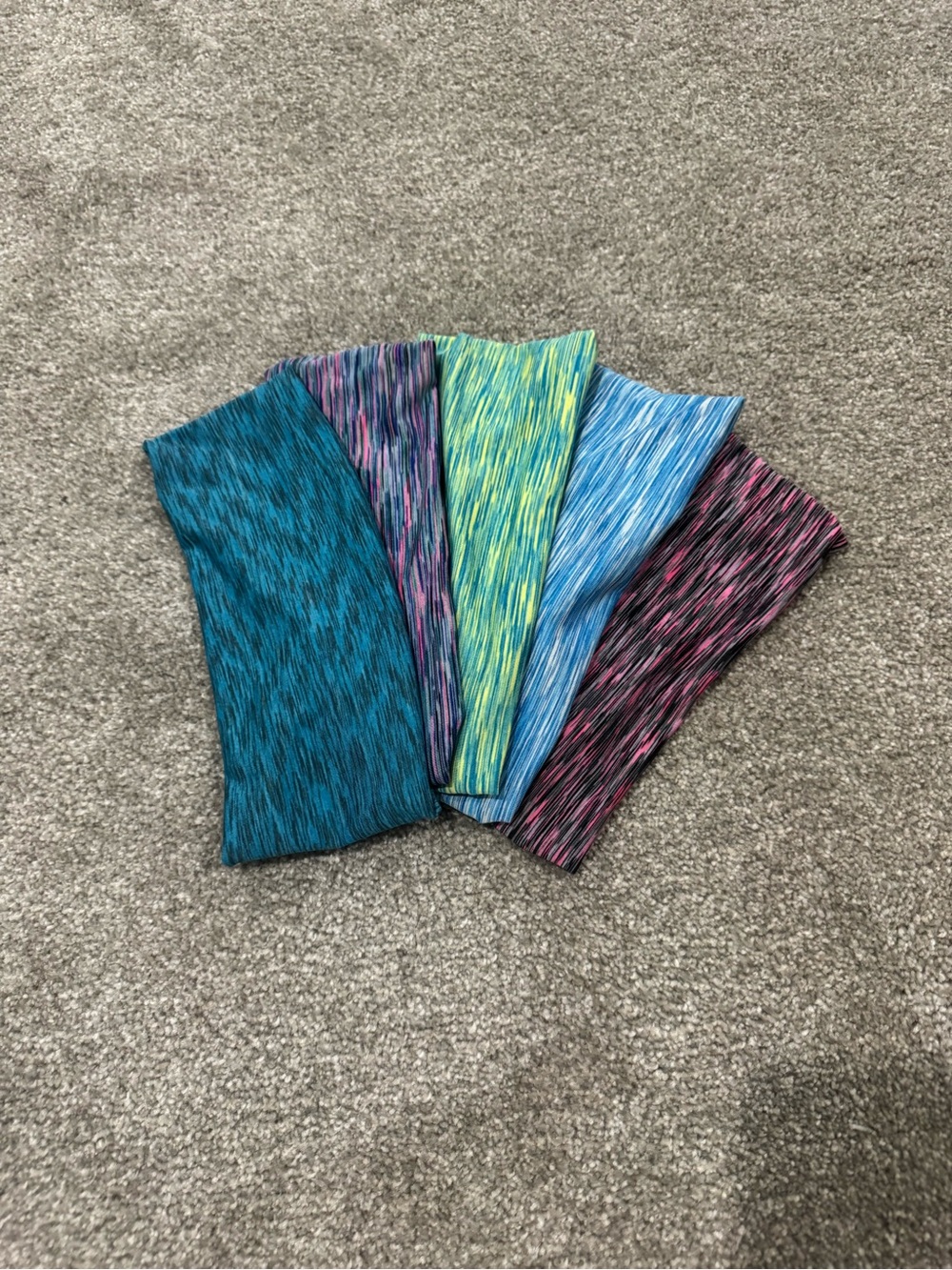 Set of 5 Multicolor Athletic Headbands
